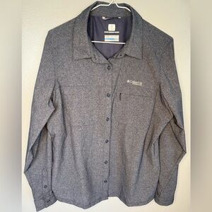 Columbia Titanium Omni Freeze Women’s Gray Button Up Long Sleeve Shirt